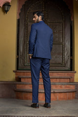 NAVY BLUE JODHPUR SUIT ZARDOZI EMBROIDERED