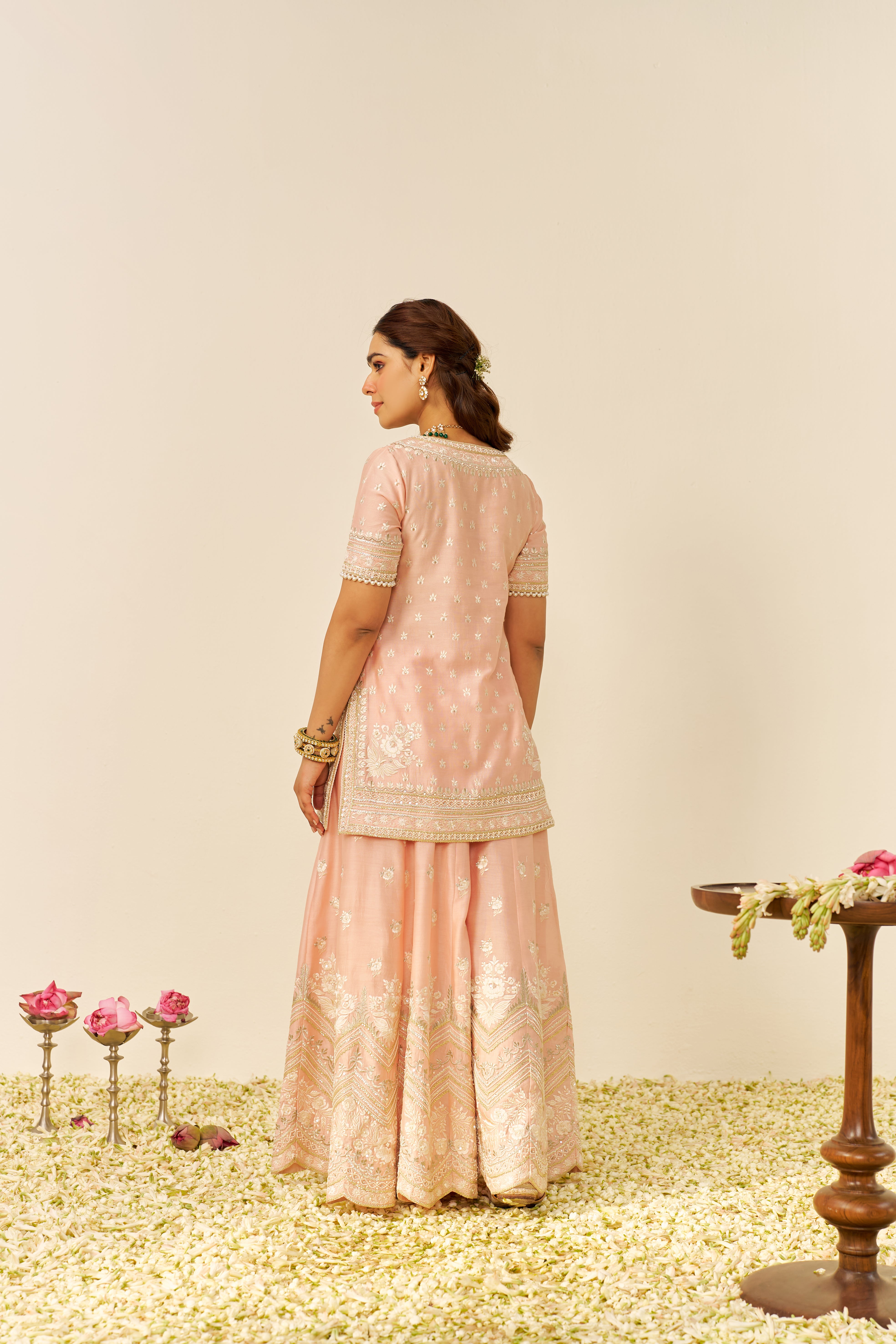 SAMEEHA - SHORT KURTA WITH SHARARA AND DUPATTA