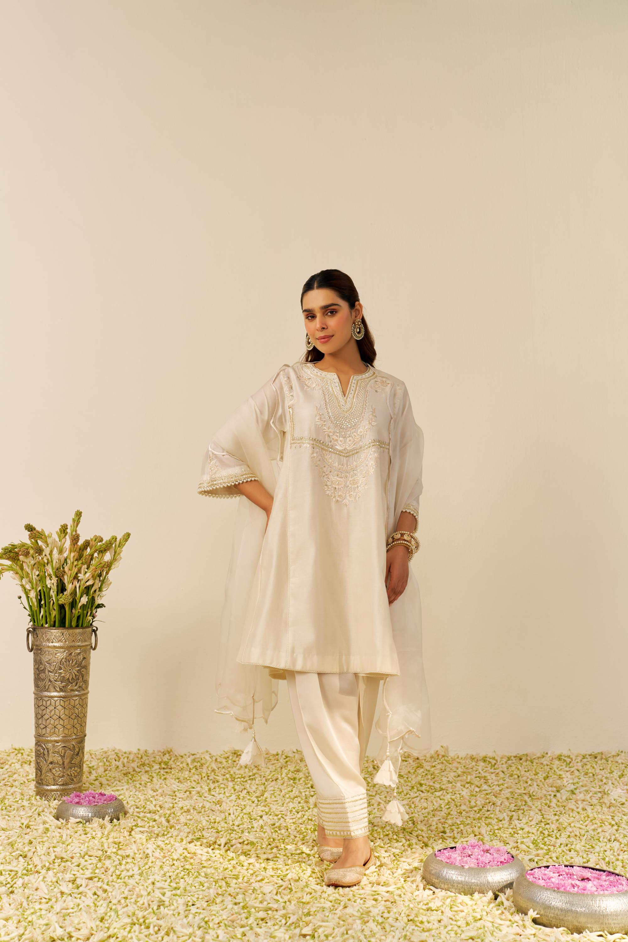 AIZA - SHORT CHAUGA WITH SALWAR AND DUPATTA