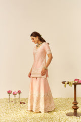 SAMEEHA - SHORT KURTA WITH SHARARA AND DUPATTA