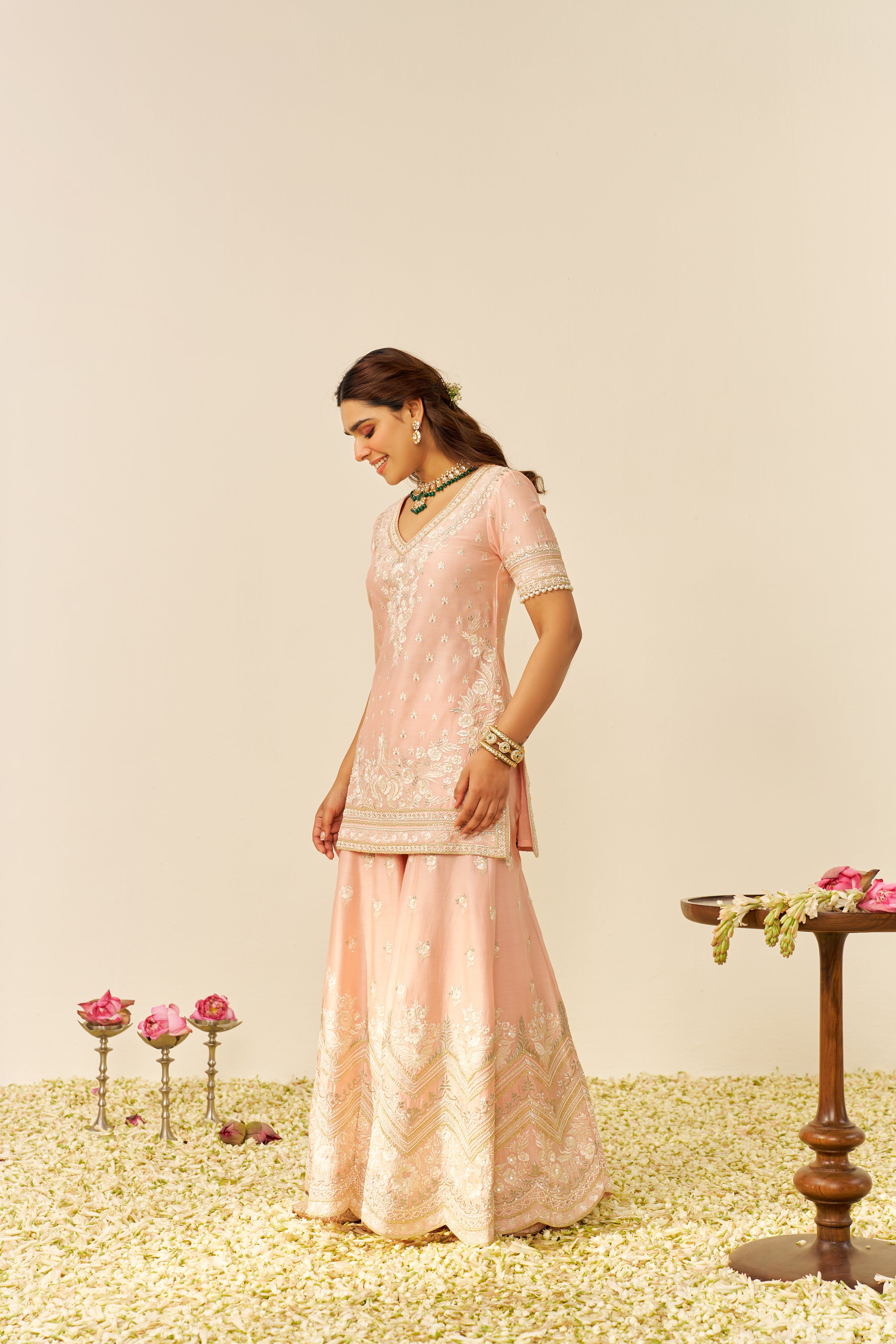 SAMEEHA - SHORT KURTA WITH SHARARA AND DUPATTA