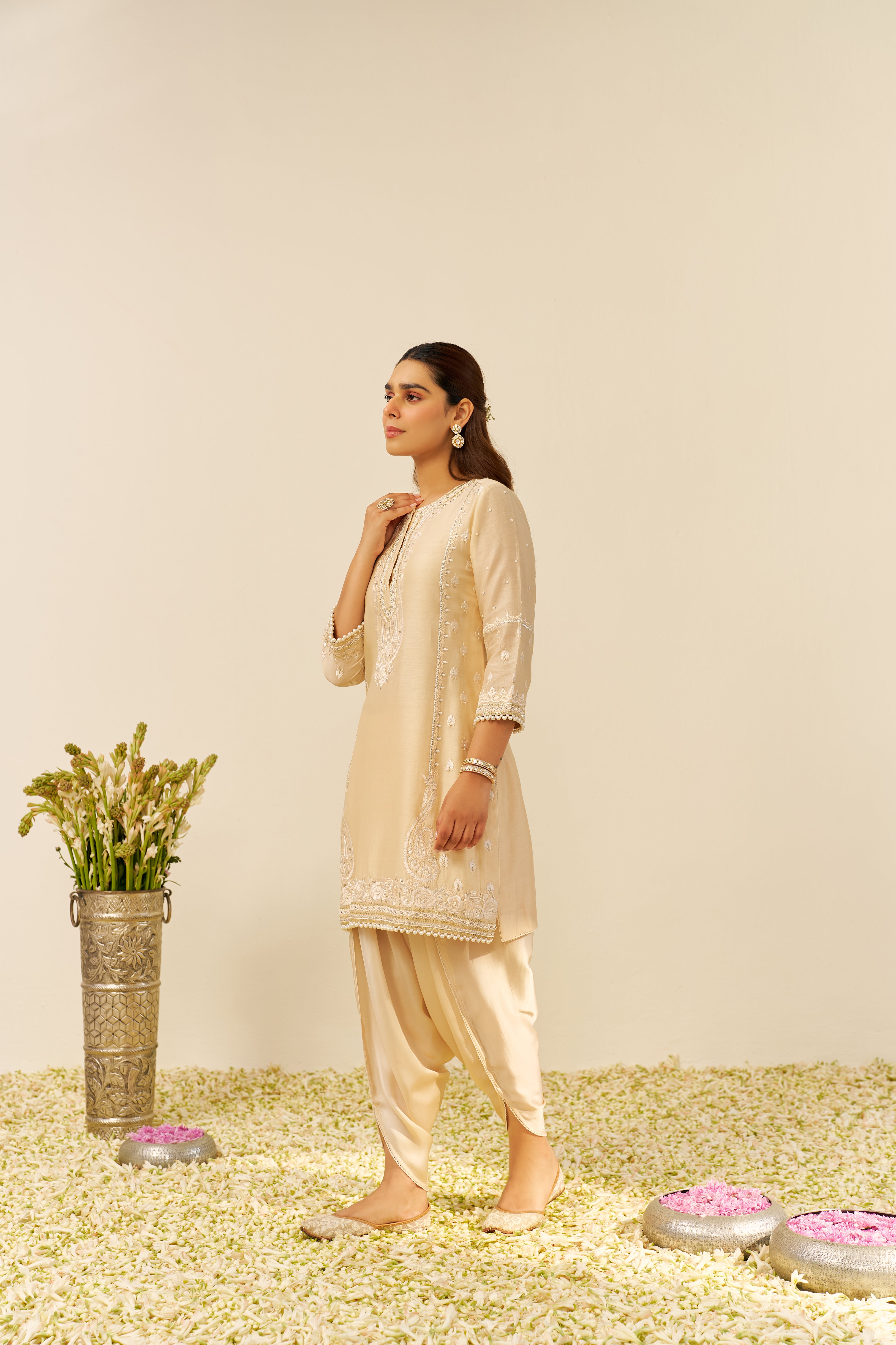 ZAHRA - SHORT KURTA WITH DHOTI AND DUPATTA