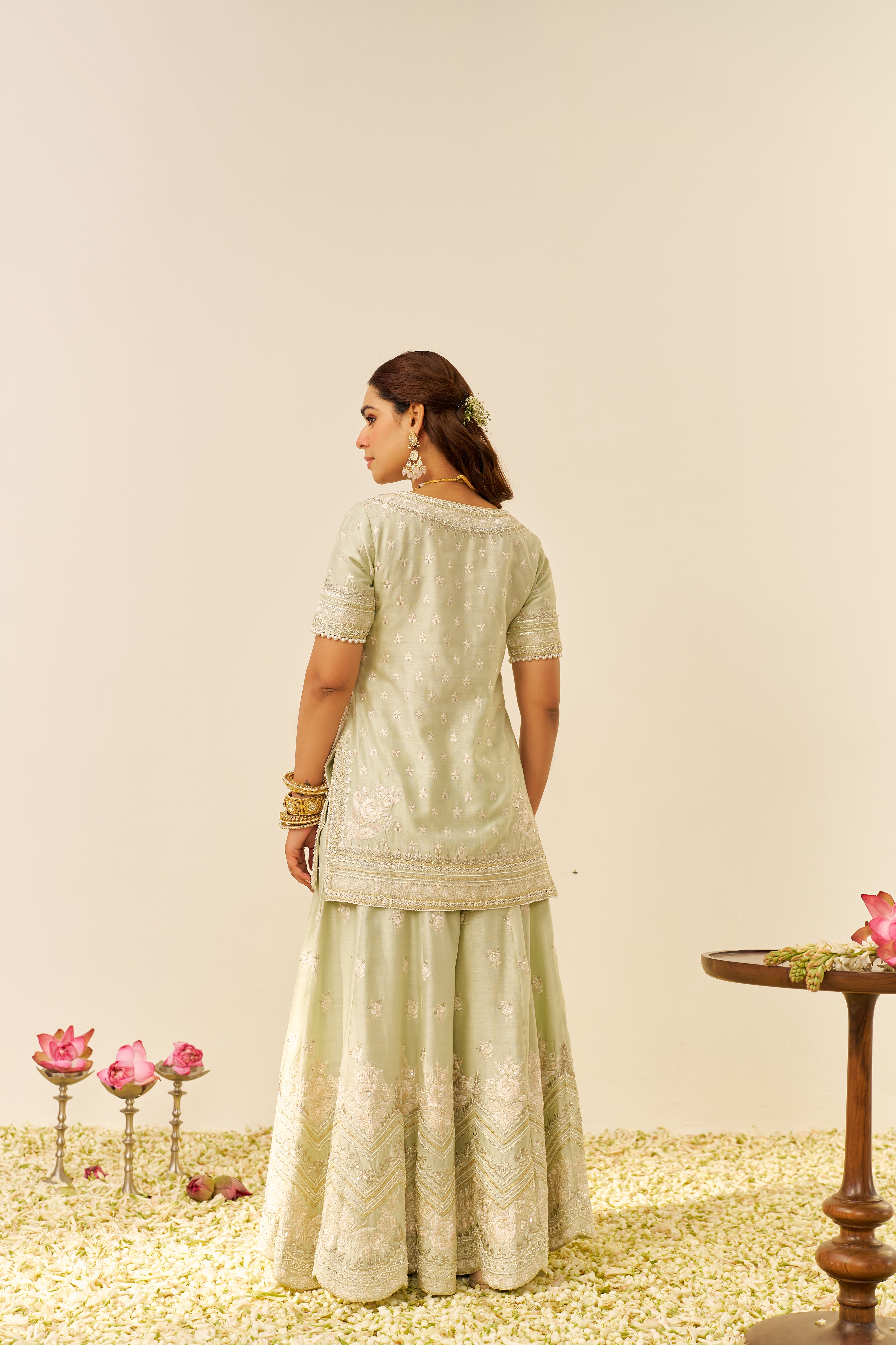 SAMEEHA - SHORT KURTA WITH SHARARA AND DUPATTA