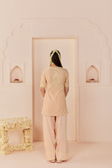 ANAISHA - CARNATION PINK SHORT KURTA WITH FARSHI SALWAR AND DUPATTA
