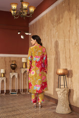 Ruya Olive Kurta