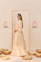 RUHANI - CARNATION PINK LONG KURTA WITH SKIRT AND DUPATTA