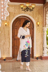 Nayaab Black/White Kurta Set