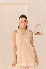 MIRAL - CARNATION PINK SHORT KURTA WITH FARSI SALWAR AND DUPATTA
