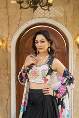 Bareen Black Jacket W/Skirt Set