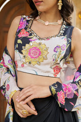 Bareen Black Jacket W/Skirt Set