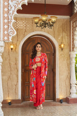 Bareen Burnt Orange Jacket W/Skirt Set