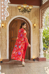 Bareen Burnt Orange Jacket W/Skirt Set