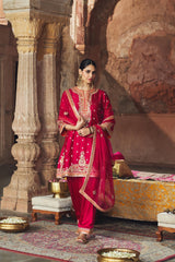 MEHWISH - HOTPINK SHORT KURTA WITH SALWAR AND DUPATTA