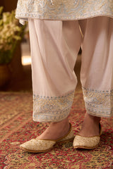 ANAM - DAISY IVORY WITH BLUE A-LINE KURTA WITH SALWAR AND DUPATTA
