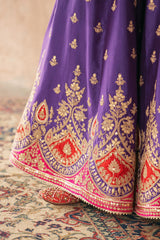 AREESHA - DEEP PURPLE SHORT KURTA WITH SHARARA AND DUPATTA