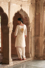 ANILA - DAISY IVORY SHORT KURTA WITH SALWAR