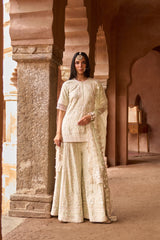 HEER - MINT GREEN SHORT KURTA WITH SHARARA AND DUPATTA