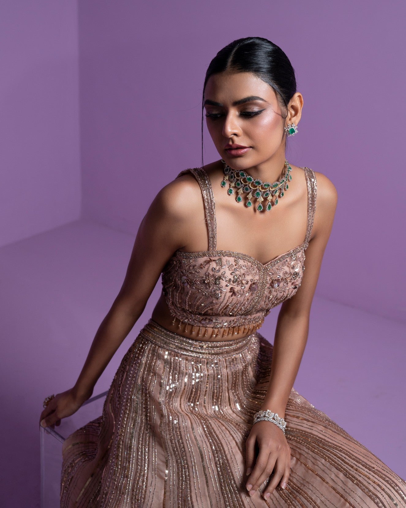 Caramel blaze lehenga set