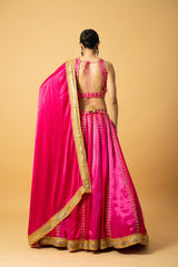 Pink Ombré Modal Satin Lehenga