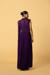 Violet Co-Ord Set with Cape