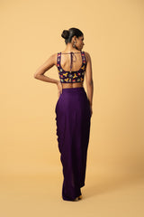 Violet Co-Ord Set with Cape