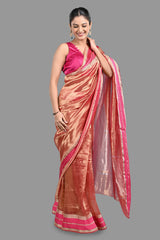 Pink Pure Tissue Silk Banarasi Handloom Saree