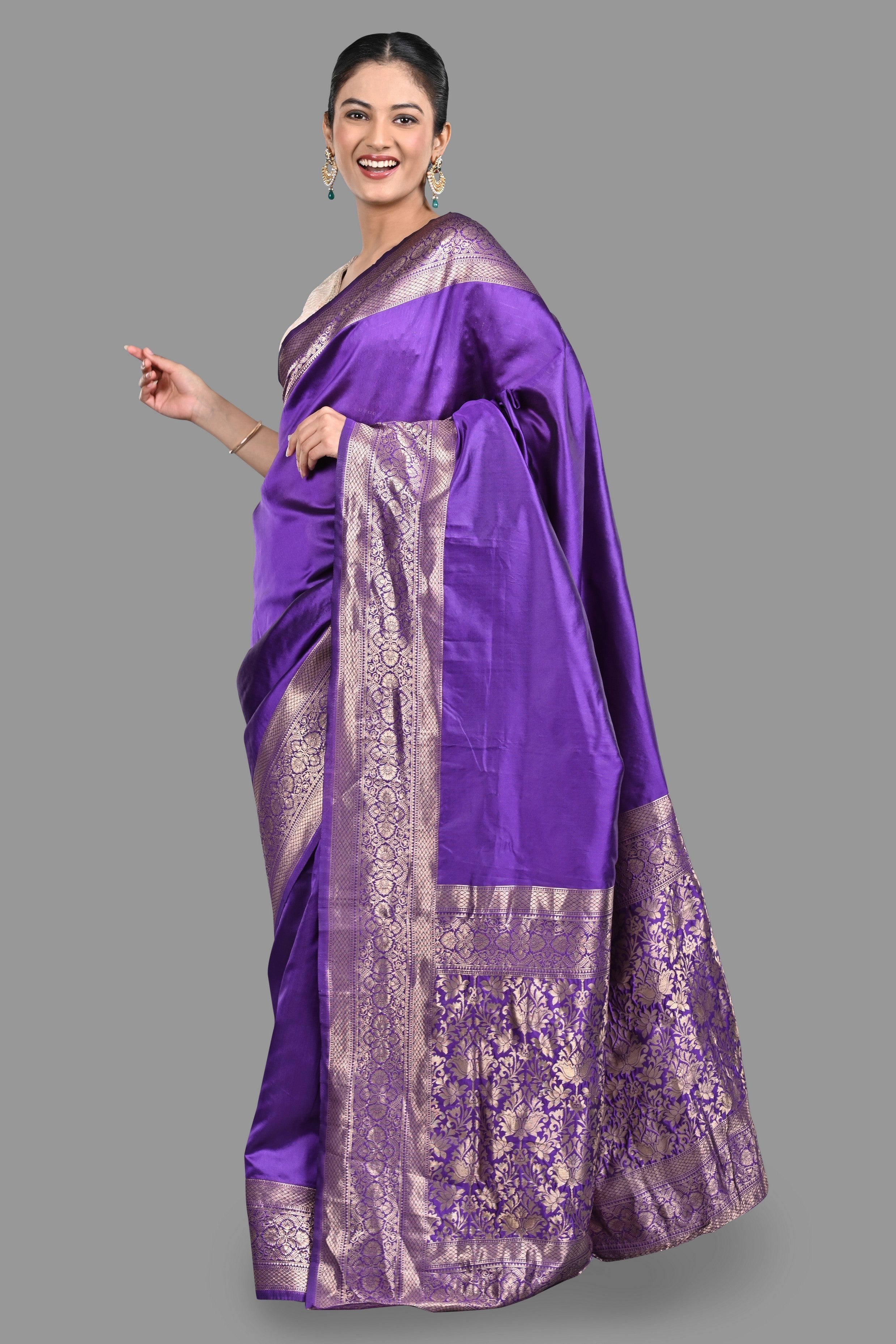 BLUE PURE SILK BANARASI HANDLOOM SAREE