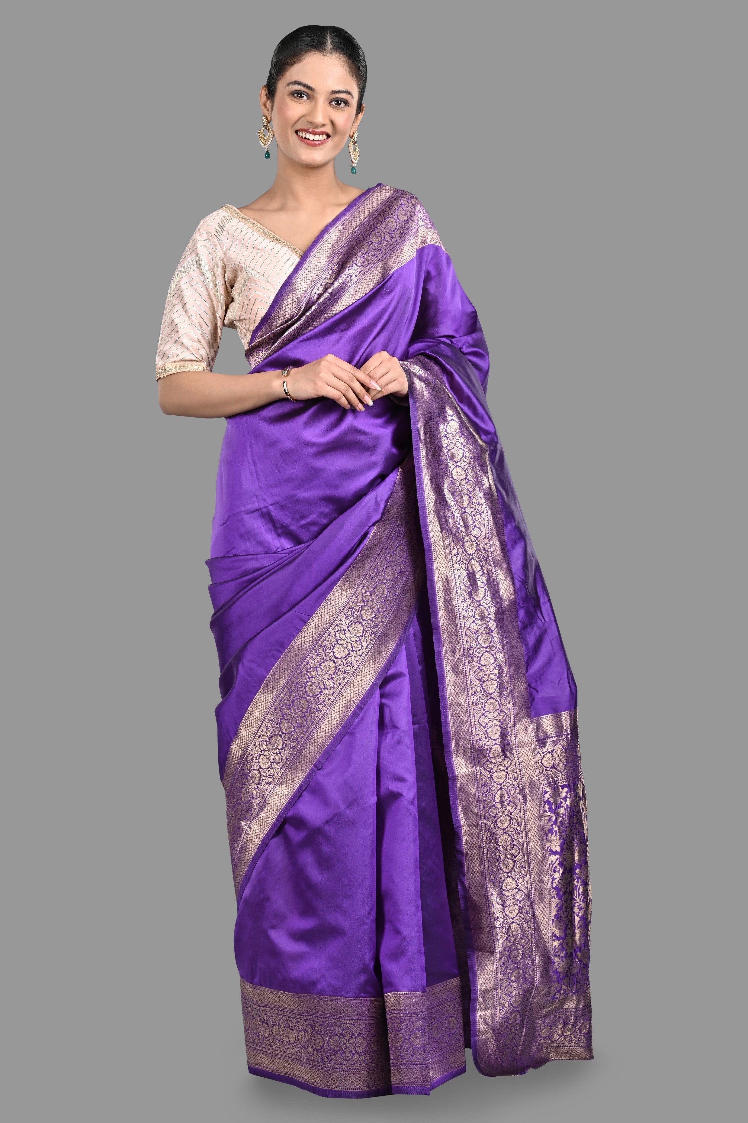 BLUE PURE SILK BANARASI HANDLOOM SAREE