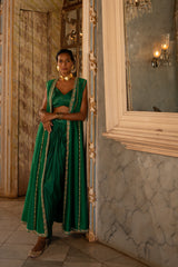 EMERALD GREEN LONG CHOGA SET