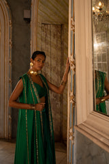 EMERALD GREEN LONG CHOGA SET