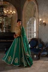 EMERALD GREEN
MIRROR BLOUSE LEHENGA SET