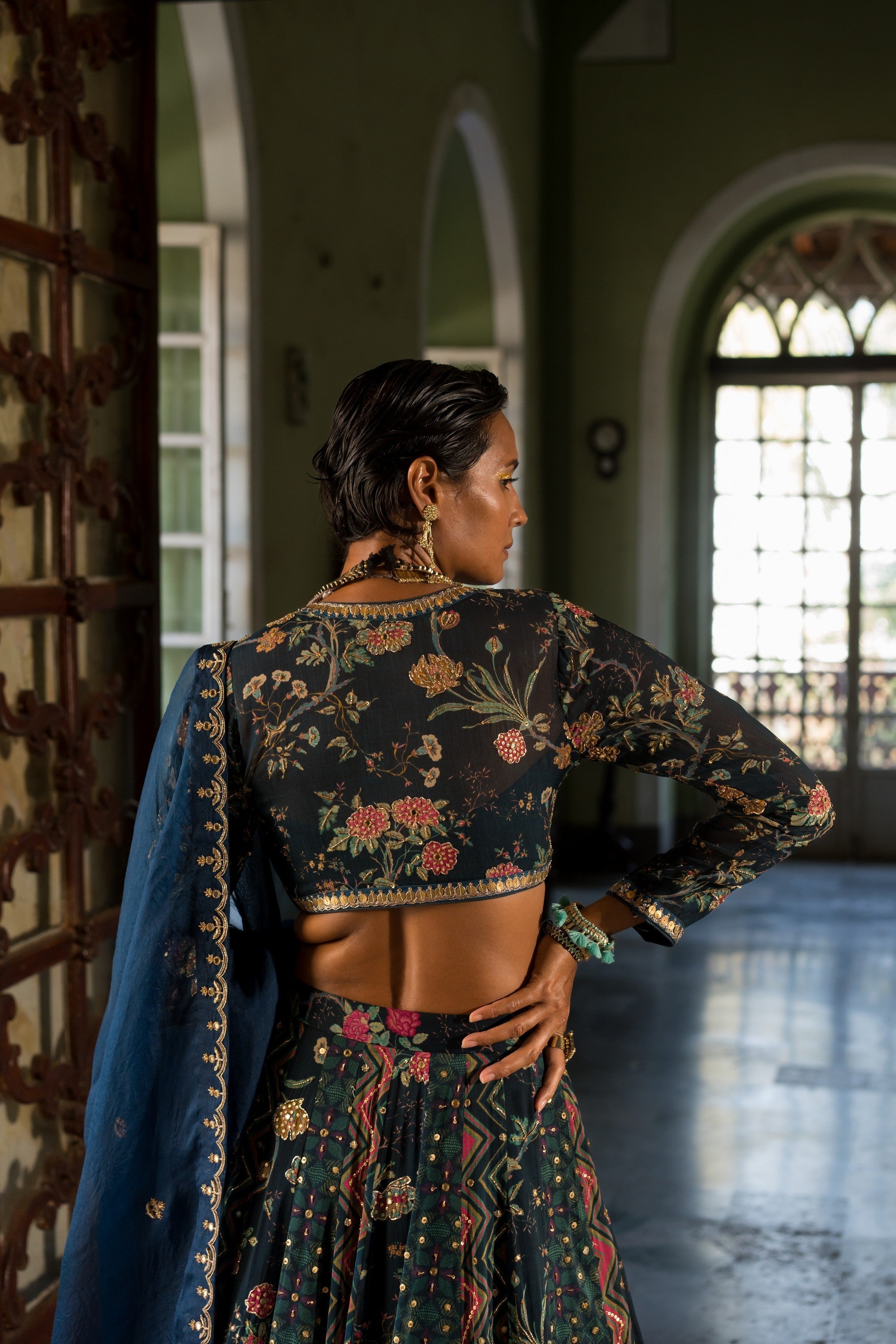 MULTI KALI PRINT LEHENGA SET