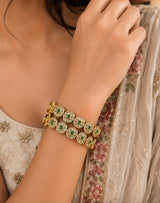 Emerald Polki Floral Kada Set