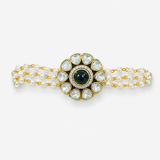 Emerald Polki Floral Pearl Bracelet