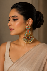 Multicolour Mughal Polki Earrings