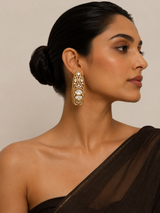 Elongated Polki Drop Earrings