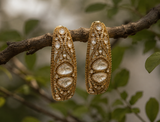 Elongated Polki Drop Earrings