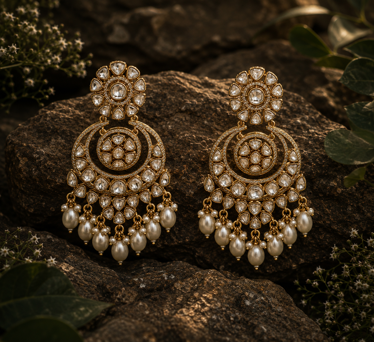 Pearl Chandbali Earrings