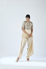 Ajrakh embroidered gathered jumpsuit