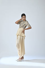 Ajrakh embroidered gathered jumpsuit