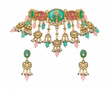 Pastel Kundan Floral Choker Set