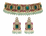 Emerald Kundan Choker Set