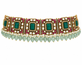 Emerald Kundan Choker Set