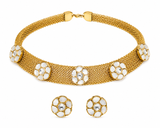 Floral Mesh Choker Necklace Set