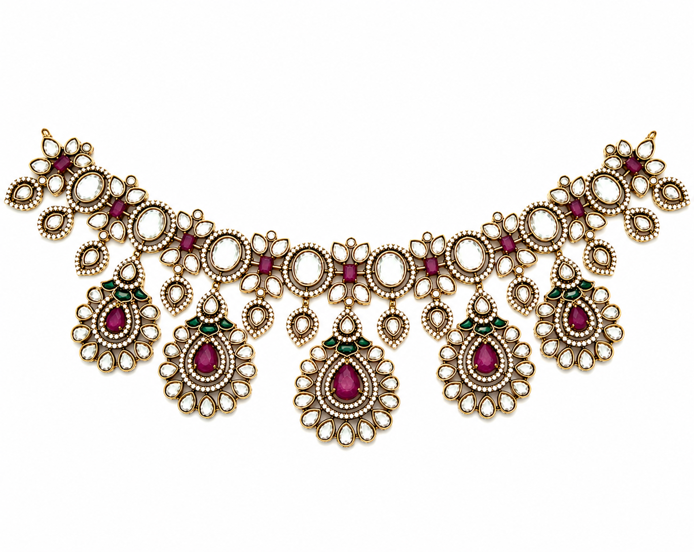 Ruby Kundan Statement Necklace Set