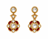 Ruby Kundan Choker Necklace Set with Drop Earrings