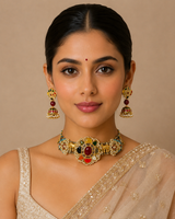 Navratna Floral Choker Set