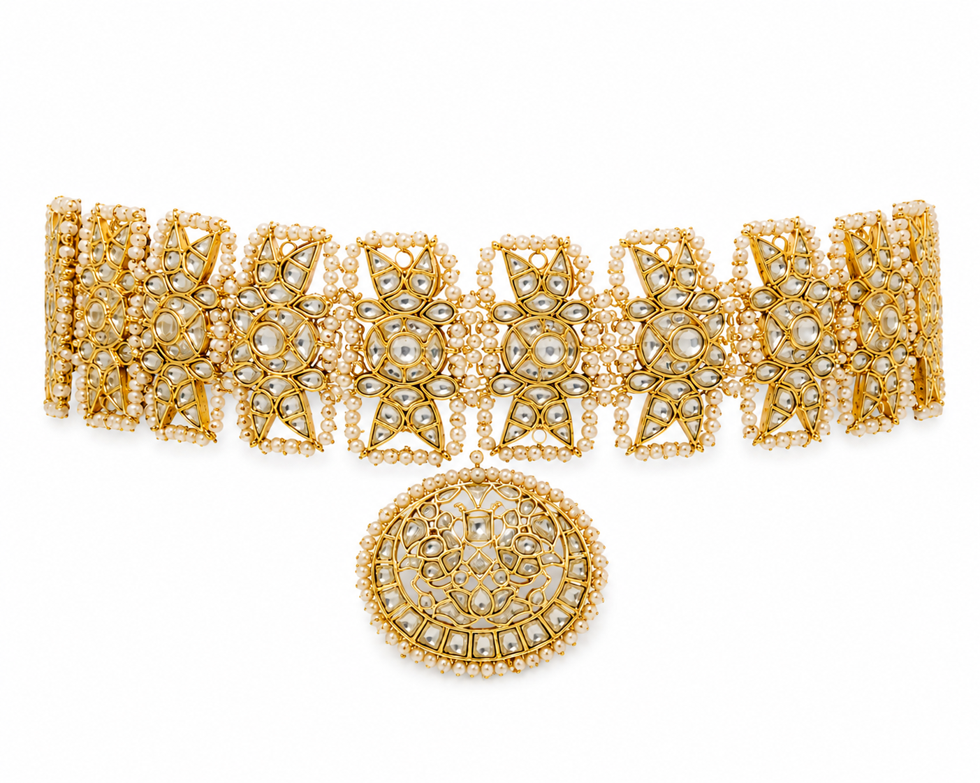 Kundan Pearl Bridal Choker Set