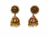 Heritage Polki Long Pendant Necklace & Jhumka Set