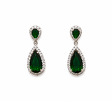 Emerald Teardrop Necklace Set with Drop Earrings